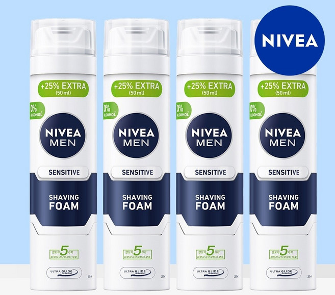 니베아 맨 센서티브 쉐이빙 폼 250ml 4개