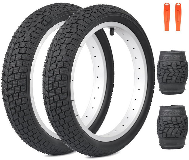 ZUKKA 12x 2.125 자전거 타이어 30.5cm12인치 아동용 접이식 교체 밸런스 바이크 스쿠터용 174255, 2 Tires+2 Levers