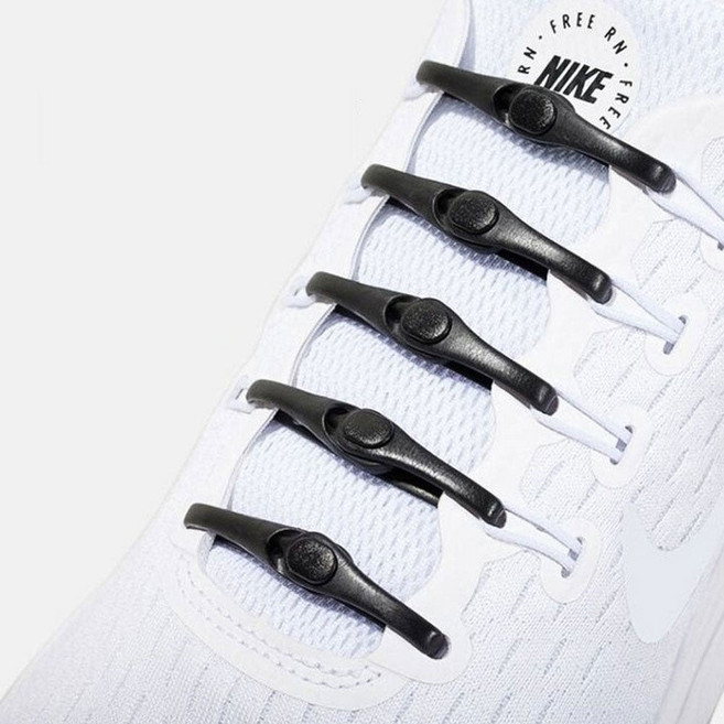 1/2set 매듭없는 실리콘 신발끈 안풀리는신발끈 무매듭 고무 캡슐 운동화끈