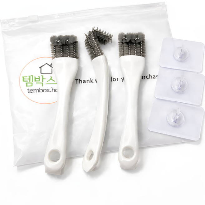 템박스홈 강력세척 석쇠 그릴 청소솔, 3개, 화이트