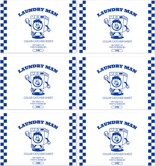 런드리맨 이염방지시트 국내생산 유해먼지제거, 6개, 50매입