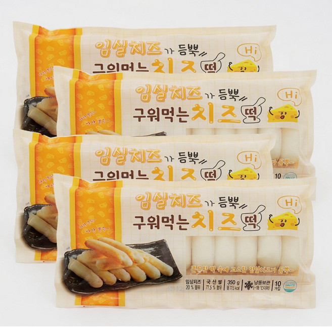 [맛떡] 임실치즈 가득 구워먹는 치즈떡 4봉, 350g, 4개