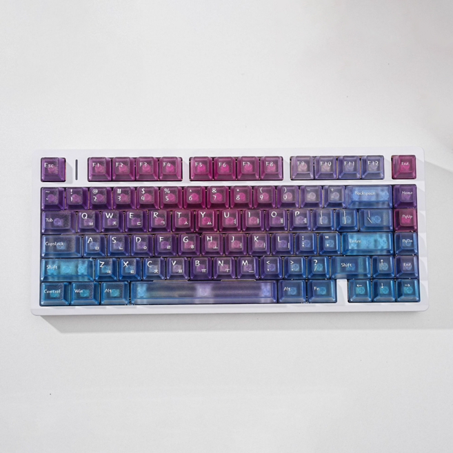 Crit Gaming 한글각인 그라데이션 키보드 키캡, 체리 프로파일, 핑크 오션