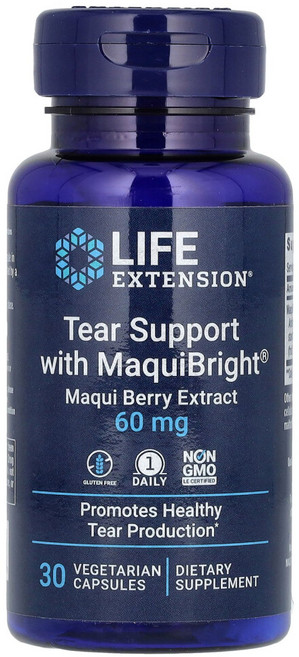 라이프익스텐션 Tear Support with MaquiBright Maqui Berry Extract 마키베리 60 mg 30 Vegetarian Capsul, 1개, 30정