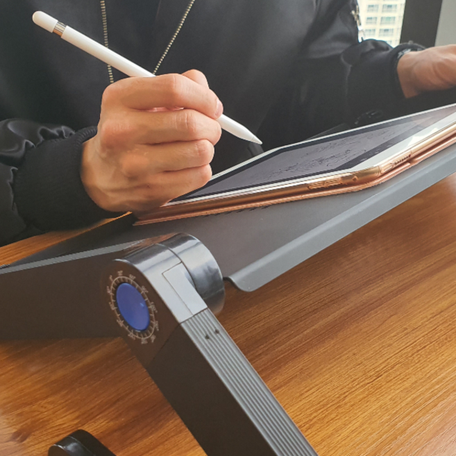 일다 아이패드 드로잉 거치대 드로잉선반 각도 높이 조절 거북목 방지 독서대 태블릿 스탠드, 1개, 블랙, 보급형A