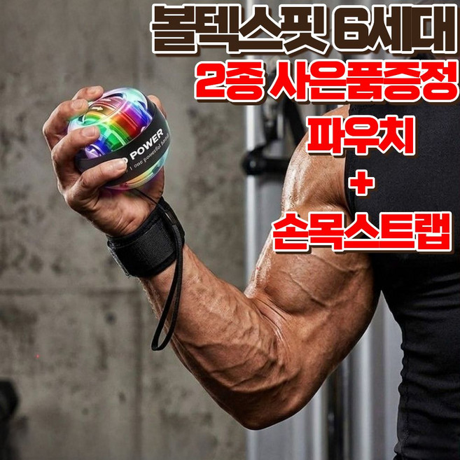 볼텍스핏 자이로볼 6세대 무소음 손목강화 메탈 gms led 메탈, 1개, 블루