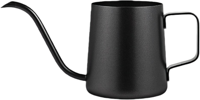 304不鏽鋼細口咖啡壺 特氟龍加厚長嘴濾掛沖壺 250ml 單人份, 1個, 手冲壺-250ml特氟龍黑色