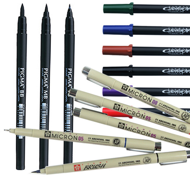 사쿠라 피그마 마이크론/캘리그래퍼/브러쉬/캘리그라피, 블루, 피그마 마이크론, 마이크론 005