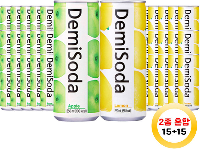 데미소다 250ml 애플15캔+레몬15캔 총 30캔, 1세트