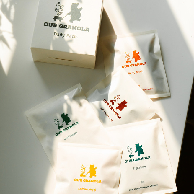 아워그래놀라 소포장 30g 5개 유기농 수제 그래놀라 데일리팩, 레쓰스윗  [비건]