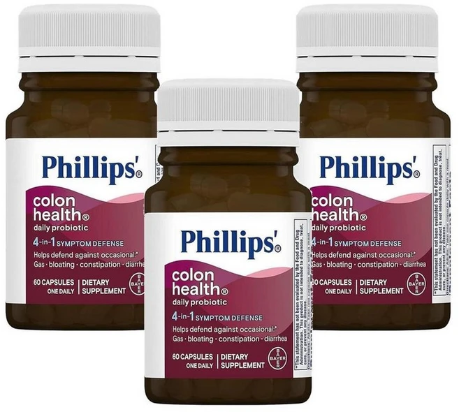 필립스 콜론 헬스 데일리 프로바이오틱 4-인-트루 심프텀 디펜스, 3개, 60정 - 쿠팡