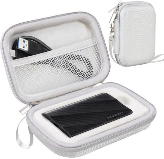라크도 하드 휴대용 케이스 삼성 T9 포터블 솔리드 스테이트 드라이브 1TB 2TB 4TB USB 3.2 외장 SSD EVA 충격 방지 저장 여행 가방 블랙+블랙, Lacdo 회색