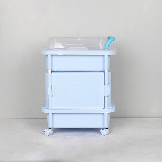 큐브 이동식 수납 정리함, 2단(컬러형), 블루