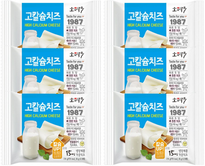 소와나무 고칼슘 치즈, 270g, 6개