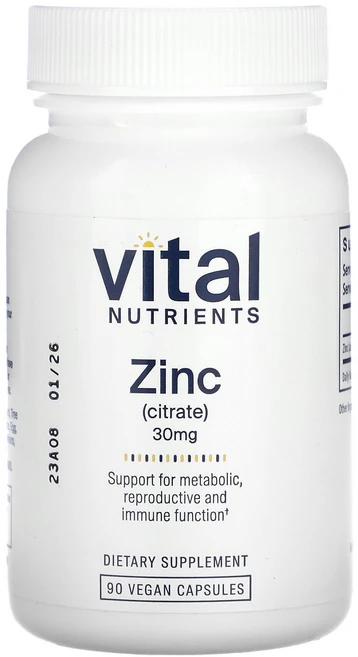 Vital Nutrients Zinc Citrate 30 mg 90 Vegan Capsules, 1개 - 쿠팡