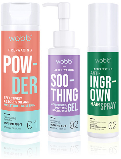 셀프왁싱 민감피부 케어 세트 파우더 수딩젤 인그로운헤어 방지 스프레이, 1세트
