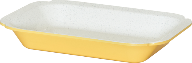 바첸 인덕션 프라이팬 스퀘어 세라믹코팅 옐로우 30cm 헤라, 1개