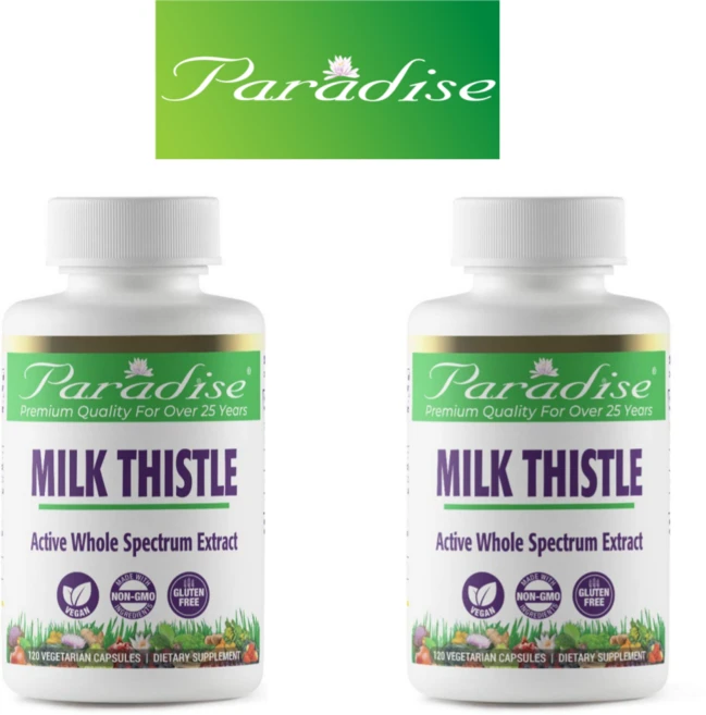 Paradise Herbs 파라다이스허브 밀크씨슬 추출물 식물성 캡슐 120정 X 2개 - 쿠팡