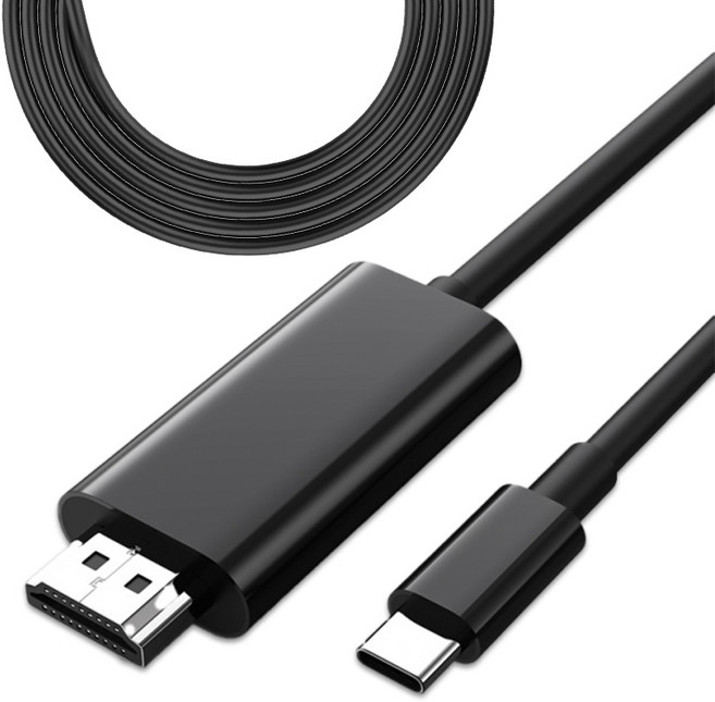 USB C타입 to HDMI 초고화질 고속 전송 미러링 케이블 USB-C 4K 30Hz 영상 전송용 미러링케이블 노트북 모니터 호환, 200cm, 1개