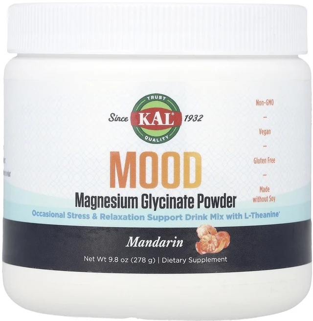 KAL Mood 마그네슘 글리시네이트 분말 만다린 278g(9.8oz), KALMood마그네슘글리시네이트분말만다린278g98oz, 278g, 1개 - 쿠팡