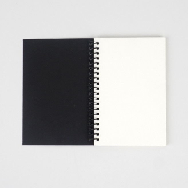 스프링 무지노트 메모장 메모지 필사하기좋은책 커플문답 영어공부 수첩 공책 1권, 1개, 블랙+화이트