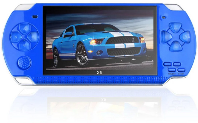 PSP 3000 X6 콘솔 12가지 시뮬레이터 10000개 아케이드 게임 레트로 3인치 IPS 스크린 비디오 선물, Without Camera, Blue