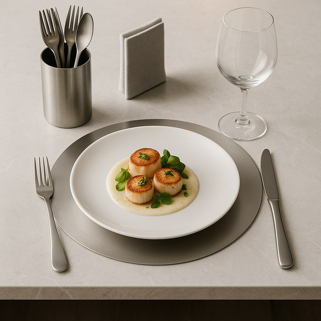 테르헨 316 스테인레스 도마 테이블매트 원형 30cm, 1개, 기본형