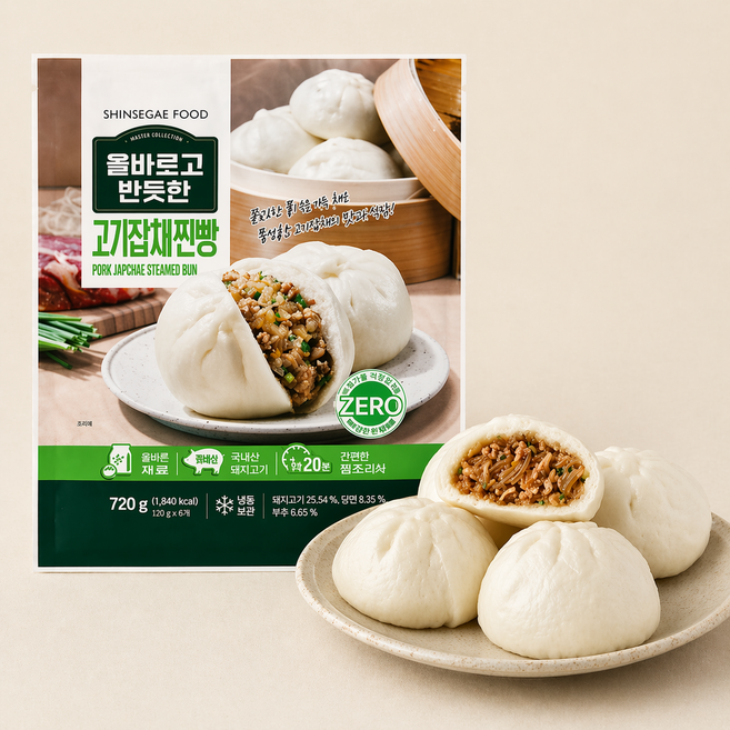 올바르고반듯한 고기잡채찐빵, 2개, 720g