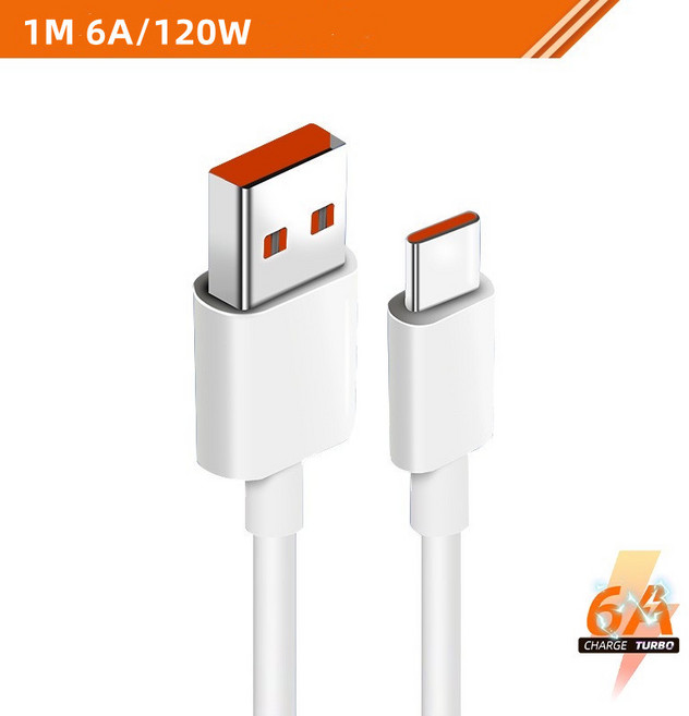 샤오미 USB C 타입 초고속 충전 케이블 13 프로 POCO 터보 데이터 6A, 1개