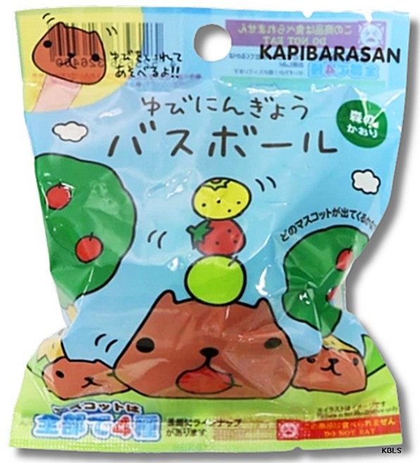 KAPIBARASAN 沐浴球 內含驚喜小玩偶 森林香氣 寶寶泡澡玩具, 6400水豚君, 1個