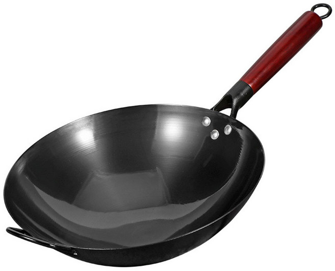 Qiaokao 편수 주철 웍, 1개, 34cm