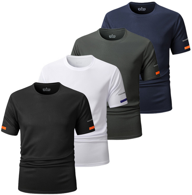 남자 반팔티셔츠 4장 기능성 반팔티 통기성 반팔 쿨링 운동 티셔츠 범록-2508