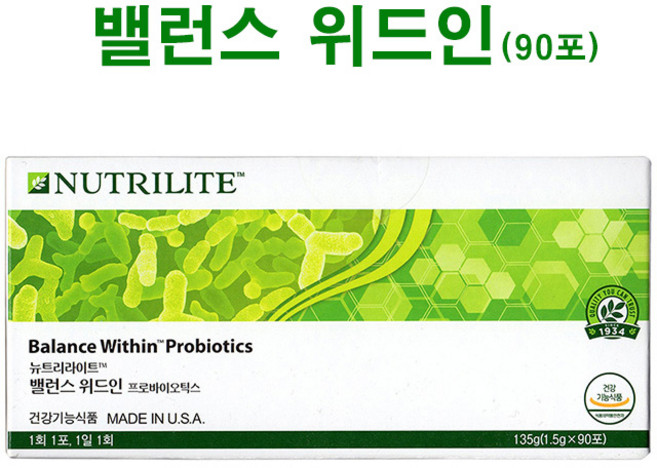 암웨이 밸런스 위드인 프로바이오틱스 유산균 90포, 135g, 1박스