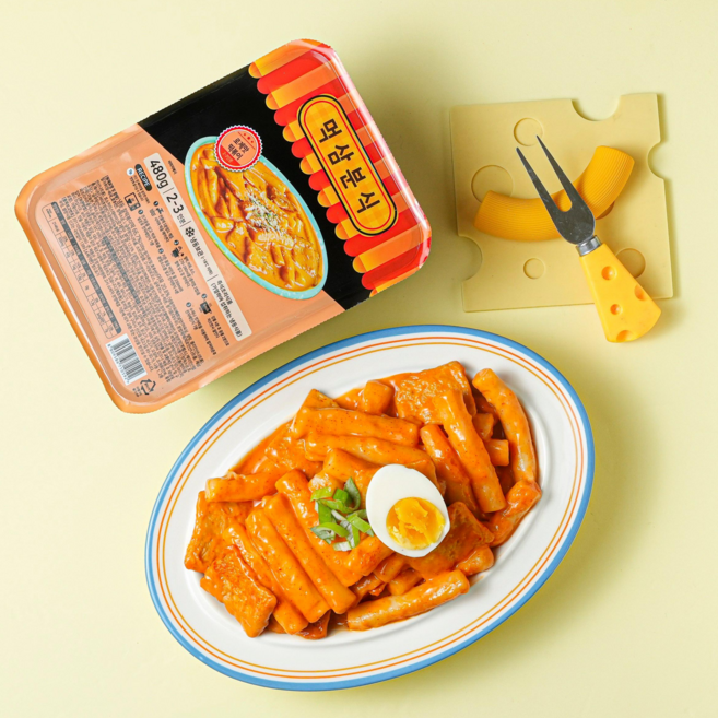 떡볶이 로제맛 2~3인분(떡+어묵) 밀키트 먹삼분식, 480g, 1개