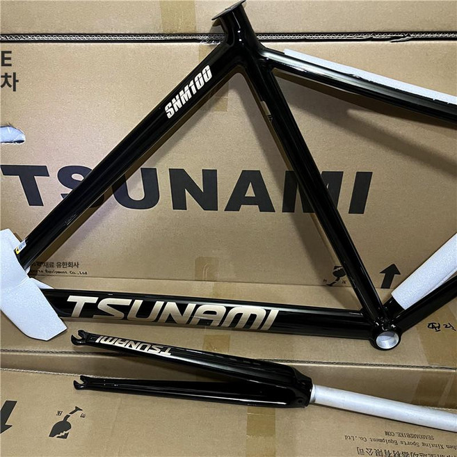 쓰나미픽시 프레임 자전거 경량 알루미늄 합금 SNM100, 골드폰트블랙 프레임, 1개