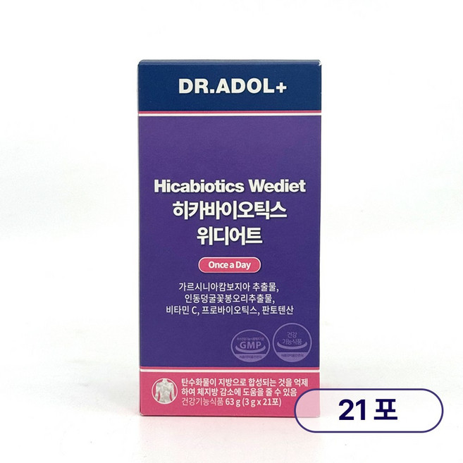 Dr.adol 닥터아돌 히카바이오틱스 위디어트 다이어트 보조제 그린세라 가르시니아 남자 여자 닥터아돌 영양제, 30g, 1개