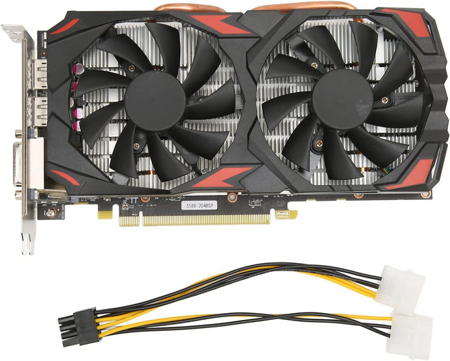 256비트 8GB GDDR5 게이밍 그래픽 카드 RX 580 듀얼 쿨링 팬 포함 PCI Express 3.0 DP HDML DVI 플러그 앤 플레이 컴퓨터 16개 Ga