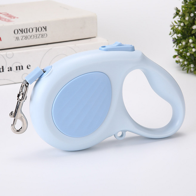 코어엑시스 강아지 자동 리드줄 산책줄 소형견 중형견 꼬임방지 원터치 애견 목줄 3m 5m, 1개, 마카롱 스카이