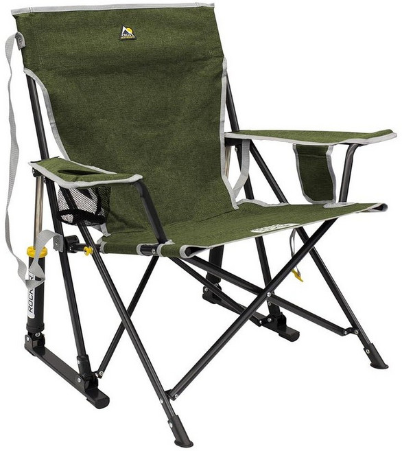 GCI Outdoor Kickback Rocker 야외 흔들 의자 음료 홀더 포함 101841, Loden Green, 1개