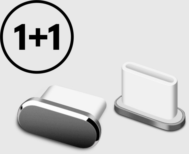 리빙릿 c타입 마개 보호캡 알루미늄 충전 단자 먼지 차단, 2개, 스페이스 그레이