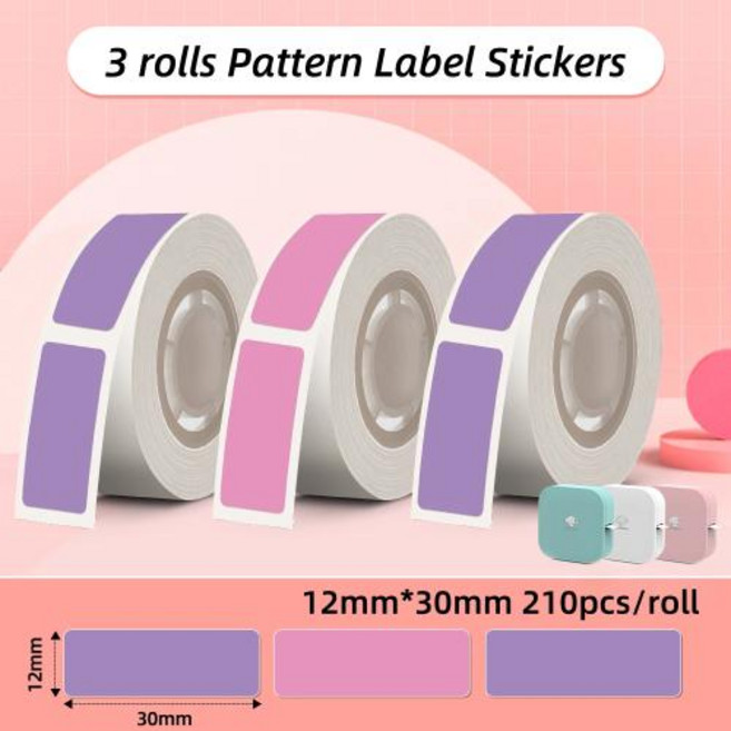 Phomemo Q30 미니 프린터 포켓 열 라벨 무선 스티커 휴대용 다양한 용지, 19.Only 12x30mm 색상 1, 1개