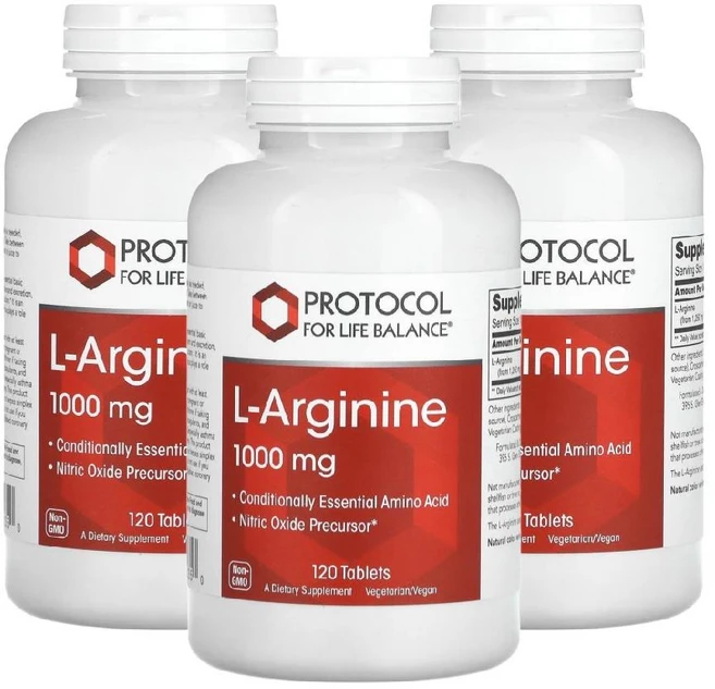 프로토콜 엘-아르기닌 1000mg PROTOCOL FOR LIFE BALANCE L-Arginine, 120정, 3개 - 쿠팡