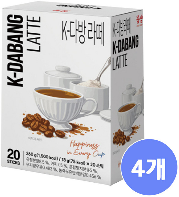 꽃샘 K - 다방라떼, 4개, 20개입, 20g