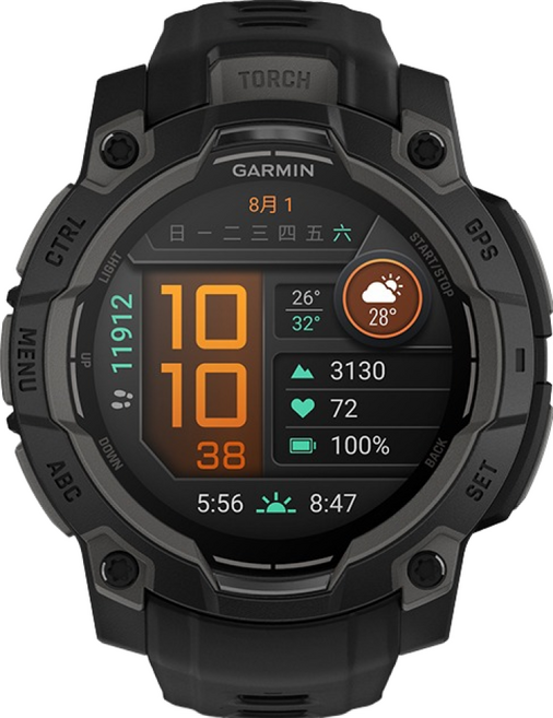 가민 인스팅트 3 스포츠 스마트 워치 아몰레드 컬러풀 에디션, GPS + 블루투스, 45mm, 다크나이트 블랙