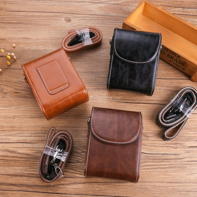 골프 거리 측정기 케이스 차쉬넬 세로 벨트 캐디 미니 보이스 레인지 파인더 남녀 입문 전문가 필드 고리 허리 고정 가능 인조 가죽 마크네틱 웨어 클립형 겸용 선물 (블랙)