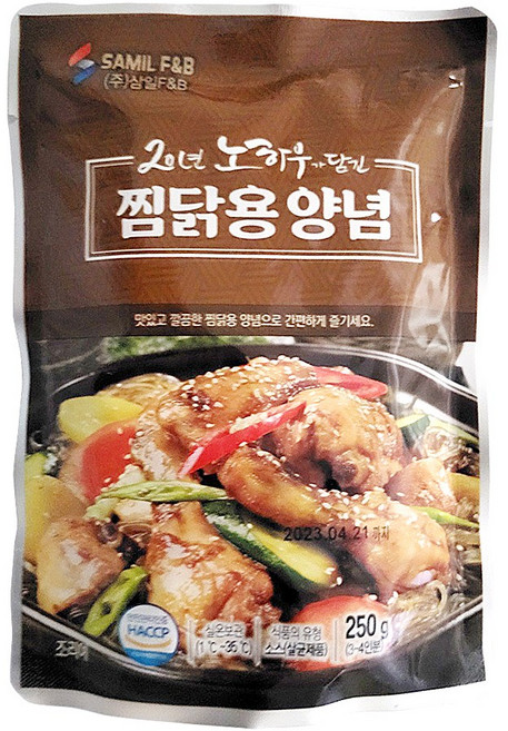 가나안식품 찜닭양념 안동찜닭 야채찜닭 간편조리용 파우치형, 250g, 1개