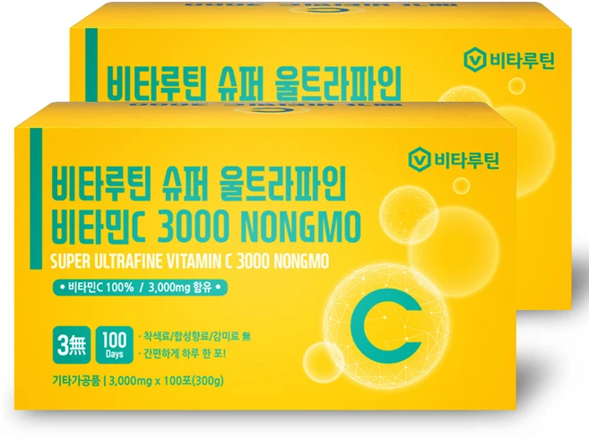 비타루틴 슈퍼울트라파인 비타민C 3000mg NONGMO 200포 순수고함량비타민C메가씨, 1개, 600g - 쿠팡