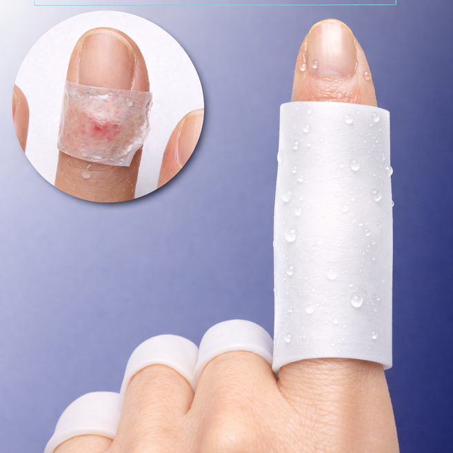 아시쥬 데일리방수 실리콘 관절 마디 손가락 보호 골무 커버 밴드, 화이트, 15개