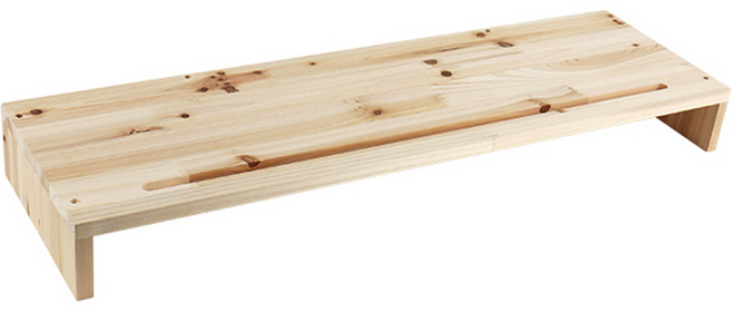 원목 나무 받침대 와이드 모니터 거치 데스크테리어 TV 스탠드 선반 수납 정리 진열 전시 다목적, 1개