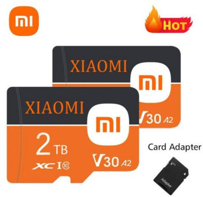 샤오미 SSD 512GB SD 카드 고속 마이크로 TF 플래시 메모리 전화 카메라용 클래스 10 16GB 32GB 64GB 256GB 1TB, 9.adapter, 1개